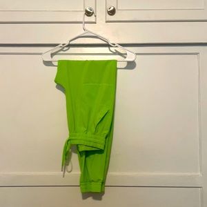 Like green *lightly worn* track pants!